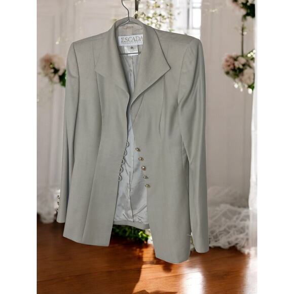 ESCADA by Margaretha Ley Blazer Jacket 100% Wool Silk Lining Size 38 - Picture 1 of 15